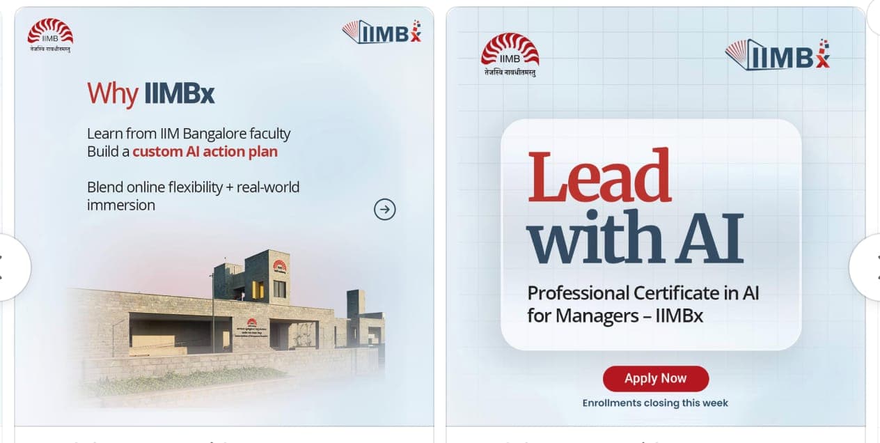 IIMBx AI for Managers — display ad 1